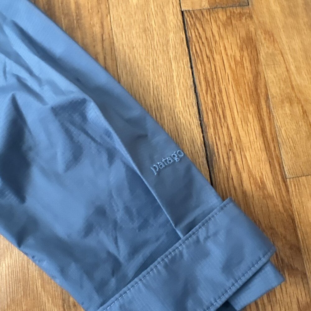 Patagonia Hooded Trench Raincoat Torrentshell Women's Blue Size M - Picture 3 of 7